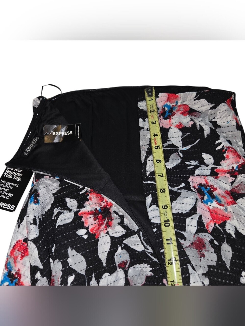 Strapless Black Floral Fit & Flare Dress - Picture 8 of 10